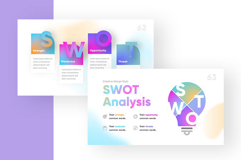 SWOT analysis colorful